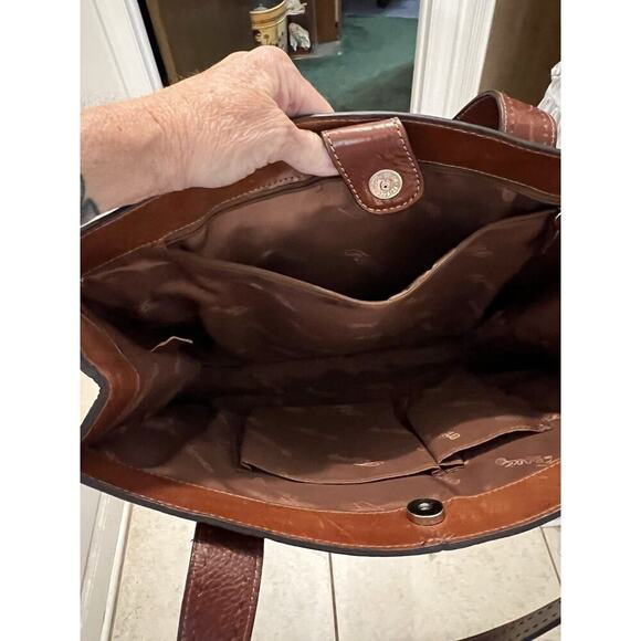 Fossil Brown Leather Vintage Sedona Numbered ZB9010 Shoulder Tote Bag 15x12x3 - Picture 10 of 14